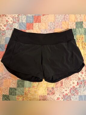 lululemon athletica Black Speed Up Mid-Rise 4" Shorts